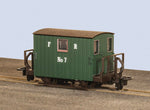 Peco GR-580A OO-9 Gauge Ffestiniog Quarryman Brake Coach (2 Balcony), green