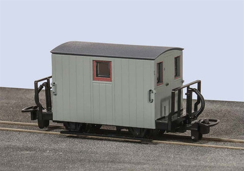 Peco GR-580UY OO-9 Gauge FR 4 Wheel Brake Van 2 Balcony Unlettered Grey