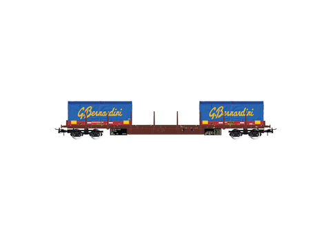 Rivarossi HR6555 HO Gauge FS Rgs Bogie Stake Wagon w/2x20' Coil Container Load V