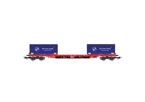 Rivarossi HR6558 HO Gauge DB RgIns Bogie Container Wagon w/20x20' Container Load VI