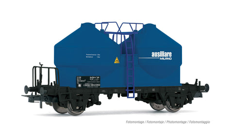 Rivarossi HR6573 HO Gauge FS 2 Dome Silo Wagon Ausiliare Blue IV