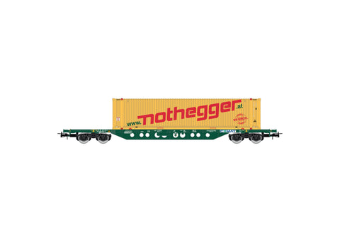 Rivarossi HR6613 HO Gauge CEMAT Sgnss Container Wagon w/45' Nothegger Container VI