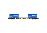 Rivarossi HR6615 HO Gauge FS Sgnss Container Wagon w/2x20' Nizzi Container Load VI