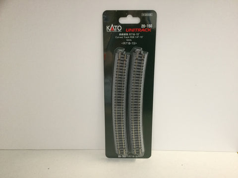 Kato 20-150 N Gauge Unitrack (R718-15) Curved Track 15 Degree 4pcs