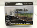 Woodland Scenics US2251 N Gauge Pre-Wired Poles Double Crossbar