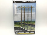 Woodland Scenics US2280 O Gauge Wired Poles Single Crossbar