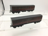 Hornby Dublo 32091 OO Gauge Maroon Suburban Brake Coach x2