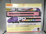 Hornby R30081 OO Gauge Avanti West Coast, Class 390 Pendolino Train Pack, 390119 'Progress' - Era 11