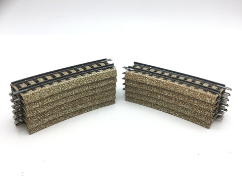 Marklin 5101 HO Gauge M Track 1/2 Curve (Brown Ballast) x11