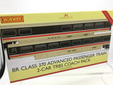 Hornby R40012 OO Gauge BR, Class 370 Advanced Passenger Train 2-car TRBS Coach Pack, 48403 + 48404 - Era 7