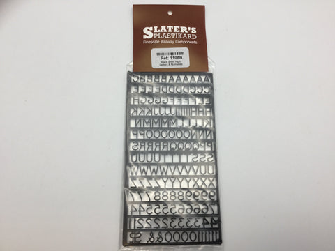 Slaters 1108B 8mm High Letters and Numerals (Black)