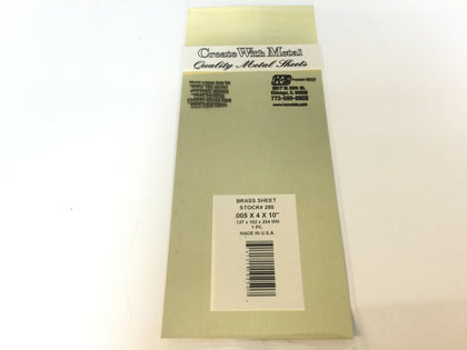 K&S Metals #250 .005x4x10" Brass Sheet (1pc)