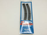 Peco ST-412 OO-9 Gauge No 1 Radius Double Curved Track (Pack 4)