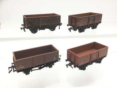 Hornby Dublo 4640 OO Gauge BR Steel Open Wagon B486865 x4
