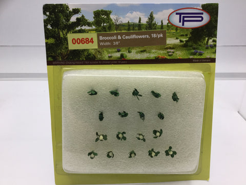 Tasma Products 00684 OO/HO Gauge Broccoli & Cauliflower Plants (Pack 18)