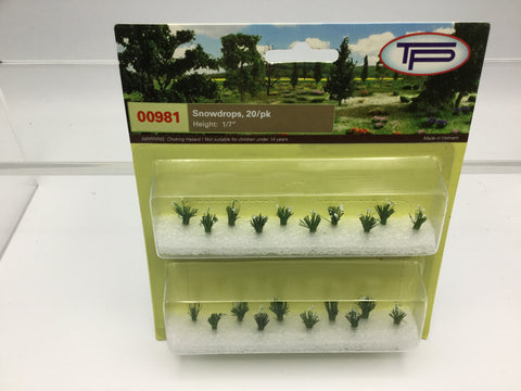 Tasma Products 00981 OO/HO Gauge Snowdrop Flowers (Pack 20)