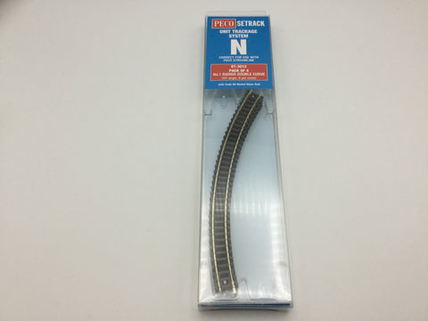 Peco ST-3012 N Gauge Pack of 4 ST-12 1st Radius Double Curve Track