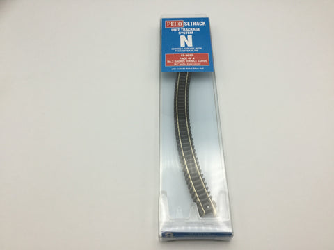 Peco ST-3017 N Gauge Pack of 4 ST-17 3rd Radius Double Curve Track
