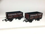 Hornby R6005 OO Gauge 7 Plank Wagons Charles Stott x2