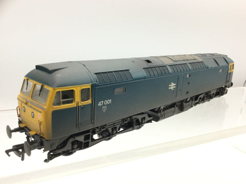 Bachmann 31-659 OO Gauge BR Blue Class 47 No 47001 (Weathered)