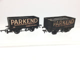 Peco R50/1P OO Gauge 7 Plank Wagon Parkend x2