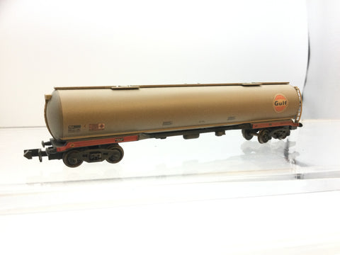Graham Farish 373-557 N Gauge TEA Bogie Tank Wagon Gulf (Weathered)