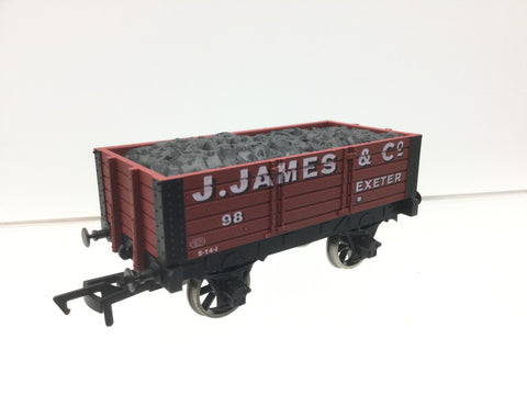 Dapol B812 OO Gauge 5 Plank Wagon J James, Exeter 9ft W/B Chassis