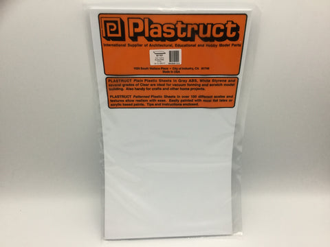 Plastruct 91101 (SSS-101P) 0.3mm Styrene Sheet White 300x175mm 8pc