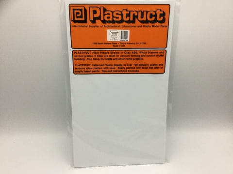 Plastruct 91102 (SSS-102P) 0.5mm Styrene Sheet White 300x175mm 7pc