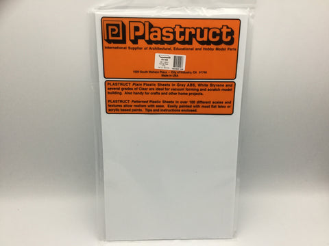 Plastruct 91103 (SSS-103P) 0.75mm Styrene Sheet White 300x175mm 5pc