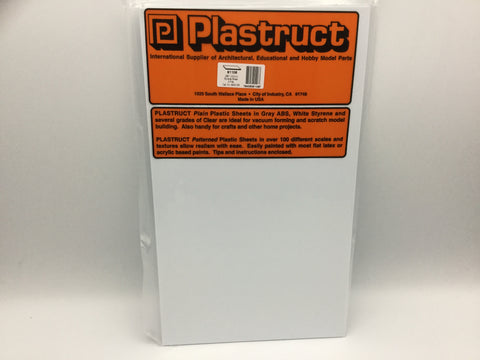 Plastruct 91106 (SSS-108P) 2mm Styrene Sheet White 300x175mm 2pc