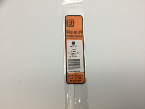 Plastruct 90720 (MS-20P) Styrene Square Rod 0.5mm x 250mm 10pc