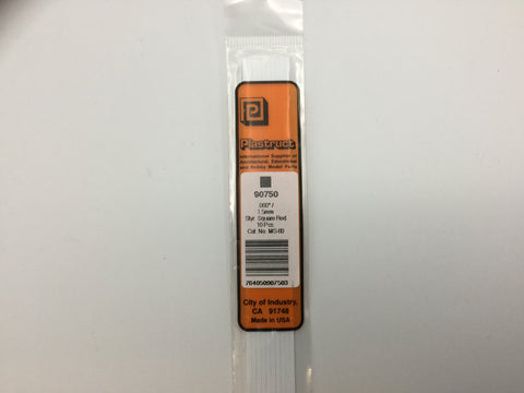 Plastruct 90750 (MS-60P) Styrene Square Rod 1.5mm x250mm 10pc