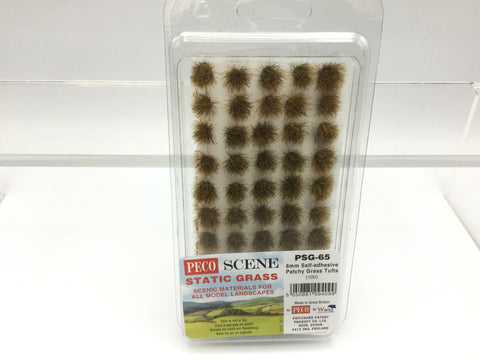 Peco PSG-65 6mm Self-Adhesive Patchy Grass Tufts (Approx 100)