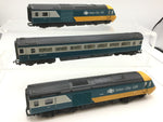 Hornby R332 OO Gauge Intercity HST 125 Blue/Yellow 3 Car Set (NEEDS ATN)