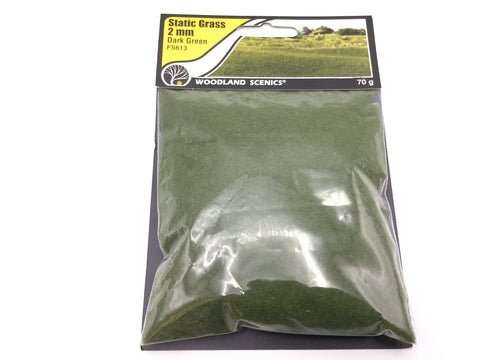 Woodland Scenics FS613 Static Grass 2mm Dark Green