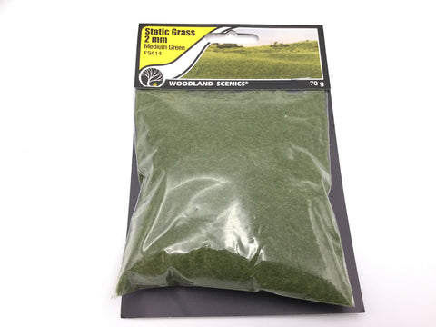 Woodland Scenics FS614 Static Grass 2mm Medium Green