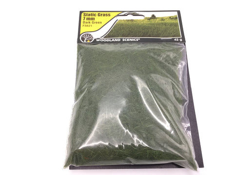 Woodland Scenics FS621 Static Grass 7mm Dark Green