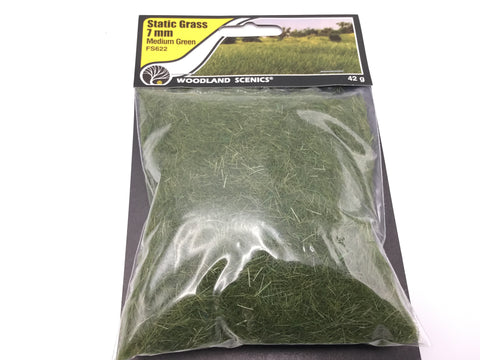 Woodland Scenics FS622 Static Grass 7mm Medium Green