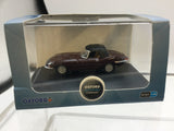 Oxford Diecast 76ETYP012 1:76/OO Gauge Jaguar E Type Soft Top Imperial Maroon