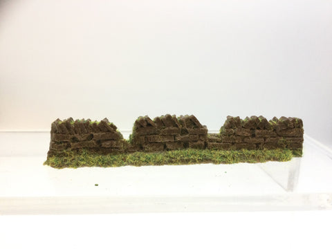 Javis PW1DBDAM OO Gauge Damaged Rough Roadside Walling Dark Brown