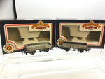 Bachmann 33-451A OO Gauge 3 Plank Wagon Evan Davies x2 Weathered
