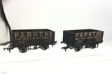 Bachmann 37-101 OO Gauge 7 Plank Wagon Parkend x2 Weathered