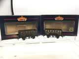 Bachmann 37-101 OO Gauge 7 Plank Wagon Parkend x2 Weathered