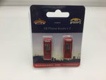 Bachmann 44-0503 OO Gauge Scenecraft K8 Telephone Boxes (x2)