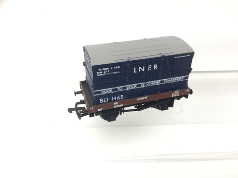 Bachmann 33-976 OO Gauge LNER 1 Plank Wagon w Container