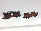 Minitrix 3533 N Gauge DB Car Transporter Wagon x2