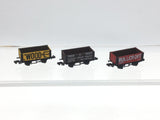 Graham Farish N Gauge 7 Plank Wagon Triple Pack Bullcroft/Wood/Parker
