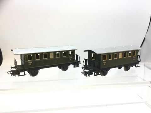 Marklin 4040 HO Gauge 4 Wheel Passenger Coach 3 Rail x2