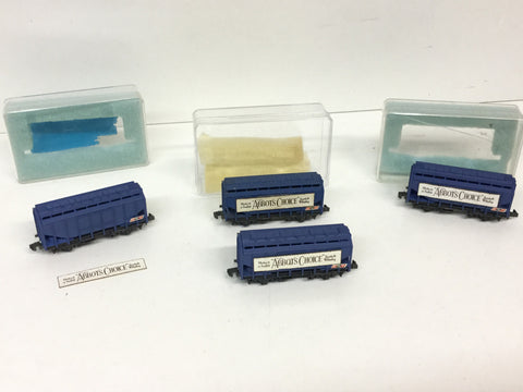 Peco NR-11AC N Gauge Bulk Grain Wagon 'Abbotts Choice' x4